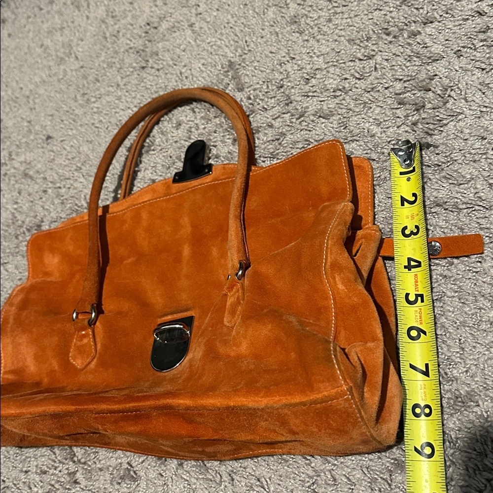 Prada Vibrant Orange Suede Shoulder Bag Vintage - Picture 11 of 12